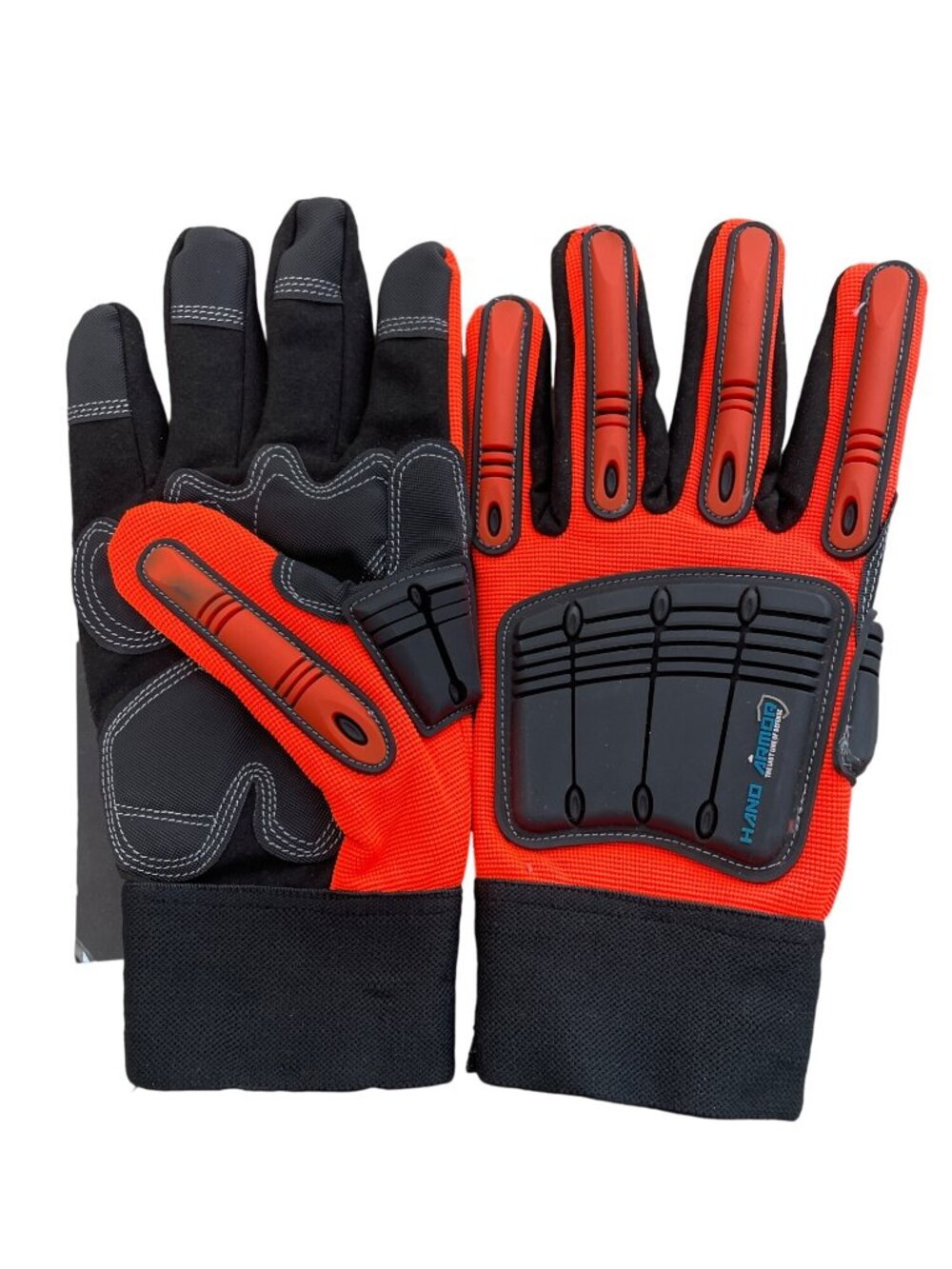 Hand Armour Premium Mechanics Glove Large Impact Resistant Orange Black Work NEW